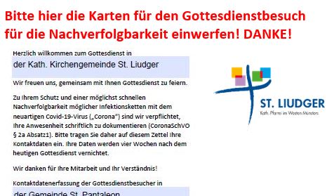 Neue Vorgaben zur Nachverfolgbarkeit – St. Liudger in Münster